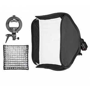 80x80cm skladací softbox s voštinou a držiakom pre externý blesk
